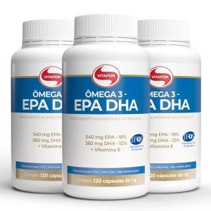 Kit com 3 x ômega 3 epa dha 120 cápsulas - vitafor