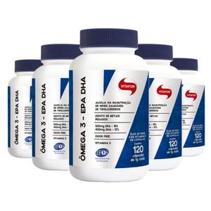Kit com 5 Ômega 3 EPA DHA 120 cápsulas - Vitafor