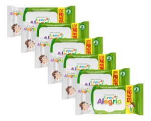 Kit Com 6 Toalha Umedecida Turma da Alegria Leve 140 Pague 120 Total 840 Unidades