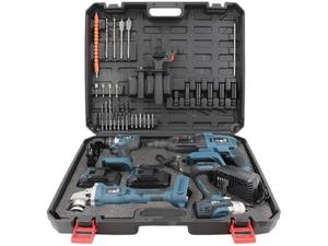 Kit de Ferramentas Nell 39 Peças 4 em 1 com Parafusadeira Martelete Rompedor/Perfurador Esmerilhadeira Chave de Impacto 2 baterias de 3.0Ah e Carregador