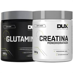 Kit Dux Creatina Pura Monohidratada 300g + Glutamina Dux 300g