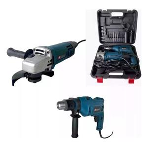 Kit Furadeira Parafus. + Esmerilhadeira Lixade. 1000w Maleta