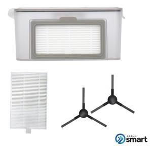 Kit reposição para Robô Aspirador KABUM! smart 100 - 1 Reservatório de Poeira + 5 Filtros HEPA + 2 Pares de Escovas Laterais - KSHPR191