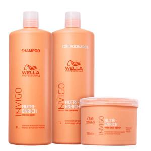 Kit Wella Professionals Invigo Nutri-Enrich Shampoo Condicionador e Máscara (3 produtos)