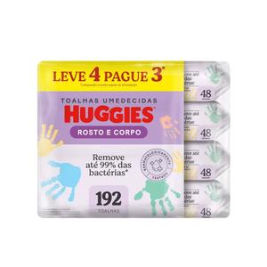 Lenço Umedecido Huggies Rosto e Corpo 192 Unidades