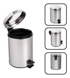 Lixeira Inox Banheiro 5 Litros Cozinha Cesto Com Pedal Tampa