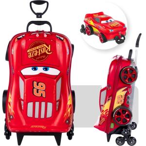 Mala Mochila Escolar Mcquenn Maxtoy 3 Rodinhas Relevo 3D