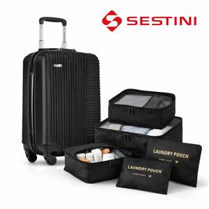 Mala Sestini Bordo, Média e Grande ABS Premium Com Super Garantia, Cadeado Incluso, Aprovada Pela ANAC, Original Sestini e Kit Organizador 6 pçs