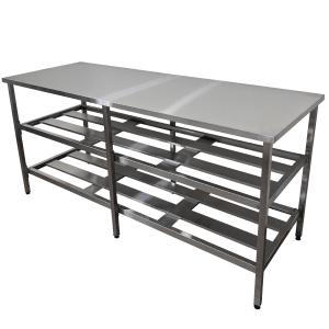 Mesa Aço Inox Industrial 190x70x90 cm Prateleiro Duplo Loja da Cozinha