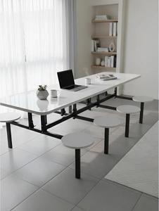 Mesa de Refeitório com 8 lugares Com bancos acoplados