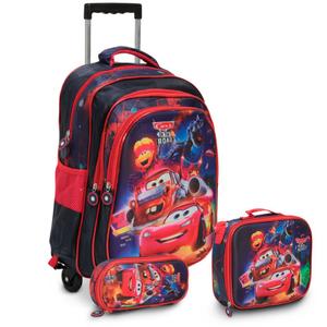 Mochila Escolar Rodinha Relâmpago Mcqueen 3d Reforçada Azul