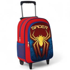 Mochila Infantil Rodinha menino Masculina Escolar Reforçada- Lançamento Spider