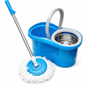 Mop Esfregão Limpeza Giratório Inox Rodinha Com 2 Refil 16 Litros