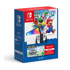 Nintendo Switch OLED Bundle Mario Bros. Wonder NSO 3 Meses
