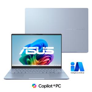Notebook ASUS Vivobook S 14 Copilot+ PC S5406SA Intel Core Ultra 7 258 V 32GB RAM 1TB SSD Windows 11 Home 14" OLED, Mist Blue QD300W