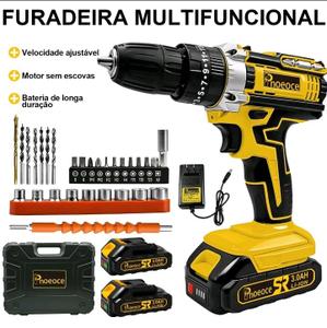 Parafusadeira Furadeira WAP 48V Sem Fio Profissional 2 Baterias Bivolt Mandril 10mm