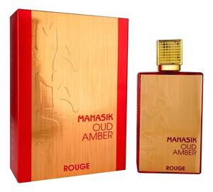 Perfume Árabe Manasik Oud Amber Rouge Eau de Parfum 100ml Importado Intenso e Sofisticado