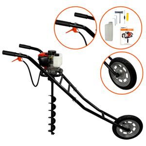Perfurador de Solo a Gasolina 2T 52cc 2,5HP com Carrinho e Broca 80x10cm FAK520PR Carbon Fak