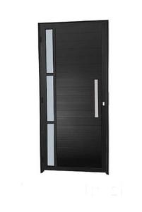 Porta Lambril com Puxador e Vidro Lateral Alumínio Branco ou Preto Linha 25