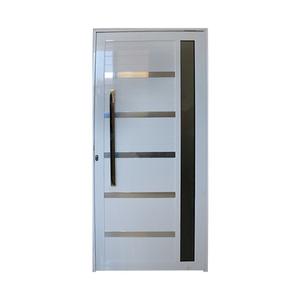 Porta Pivotante de Alumínio Branco Com Vidro e Puxador CMC Classic - Lado Direito - 2.10 (A) X 0.90 (L)
