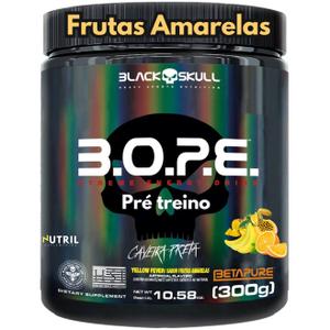 Pré Treino BOPE Black Skull B.O.P.E. Sabor Frutas Amarelas Explosão de Energia e Performance