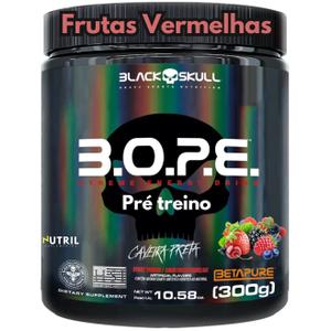 Pré Treino BOPE Black Skull B.O.P.E. Sabor Frutas Vermelhas Explosão de Energia e Performance