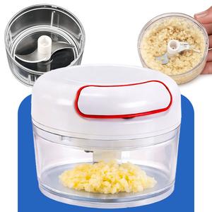 Processador Triturador Fatiador Picador Moedor De Temperos Legumes Frutas Alimentos Alho Cebola Manual 2 Lâminas Aço Inox