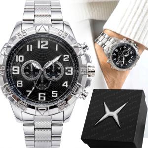 Relogio Masculino Inoxidável Prova Prata Aço + Caixa pesado original robusto resistente social presente analogico casual