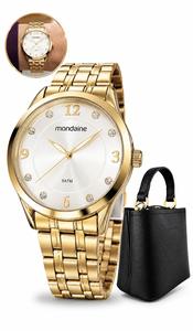 Relógio Mondaine Feminino Com Bolsa Analógico De Pulso Moderno Lançamento Original