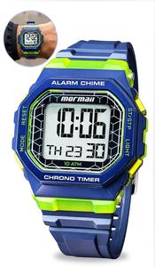Relógio Mormaii Masculino Digital De Pulso Esportivo Quadrado Com Cronógrafo Alarme Calendário Luz Noturna A Prova Dágua 100 Metros Original