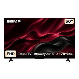 Smart TV 50 polegadas SEMP LED Full HD S42R Roku TV WiFi Dolby Audio Brilho até 240 Nits 50S42R