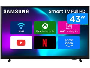 Smart TV LED 43" Full HD Samsung Tizen F6000 Preta Bivolt