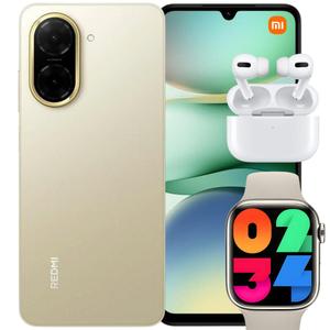 Smartphone Rеԁmі A5 Câmera dupla 32MP  5200mAh Celular Design Premium  Fone Bluetooth Smartwatch inteligente incluso