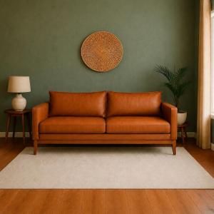 Sofá 3 Lugares 2m Material Sintético Retrô Elegante Recepções Escritórios Sala Estar Living Classic