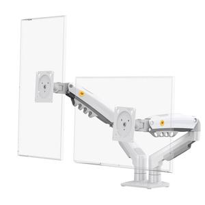 Suporte de Mesa Articulado para 2 Monitores de 17" a 27" North Bayou, Ajustes com Pistão a Gás, Branco - F160-XE NB