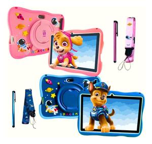 Tablet Infantil Azul 7 Polegadas Android 14 128GB 6GB RAM WiFi Kids Capa Antiqueda Youtube Jogos Bluetooth