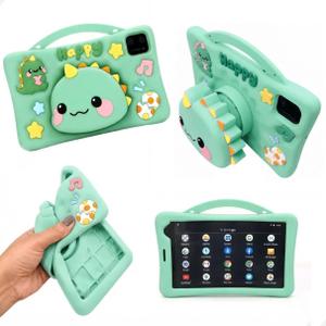 Tablet verde T68 infantil dinossauro dual chip 6gb Ram 128Gb