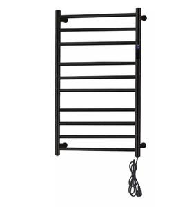 Toalheiro Térmico Grande Redondo Inox Preto Bivolt Com Controle de Temperatura e Timer Fio Lado Esquerdo