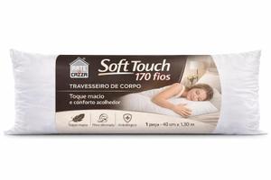 Travesseiro de Corpo 40cm x 1,30m Soft Touch Branco