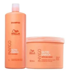 Wella Kit Nutri-Enrich: Shampoo 1L e Máscara 500ml para Nutrição Profunda