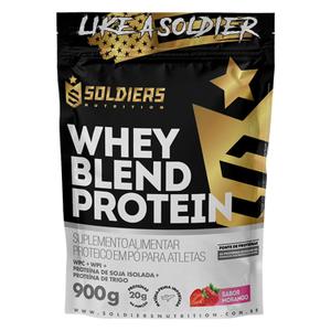 Whey Blend Protein Concentrado e Isolado (Morango) - 900g - Soldiers Nutrition