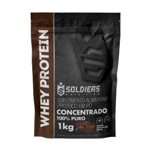 Whey Protein Concentrado 1kg - Chocolate Belga - Importado - Soldiers Nutrition