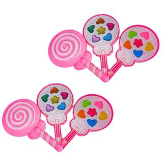 2 Kit maquiagem infantil pirulito brinquedo infantil para menina sombra sai com agua presente festa - shopmanu