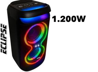 Caixa de Som 1200W Eclipse E206 Bluetooth TWS C Remoto Bateria 6 horas 2 Woofer 6,5 bivolt