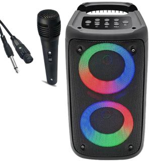 Caixa De Som Bluetooth Potente Led RGB Portátil + Microfone - Easy Case