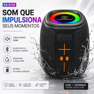 Caixa de Som Portatil Bluetooth Tws Radio FM Alta Potencia 50W Alta Qualidade USB Rgb Cartão TF
