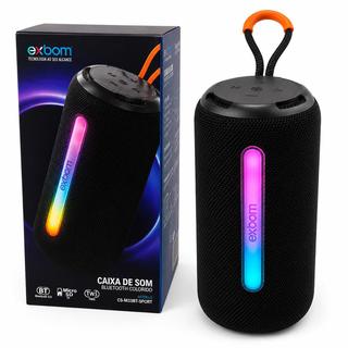 Caixinha de Som Bluetooth com Luz RGB Rádio FM USB TF TWS e USB TipoC 30W ideal Churrasco Praia - Exbom