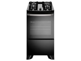 Fogão 4 bocas Electrolux Preto Efficient Mesa Vidro, Tripla Chama e PerfectCook (FE4GB)