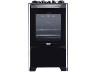 Fogão 4 Bocas Preto Mesa de Vidro Dako Magister