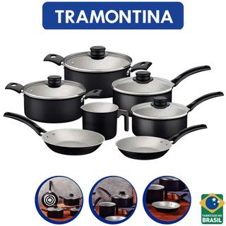 Jogo Conjunto de Panela Tramontina Antiaderentes 7 peças com Frigideira Alumínio